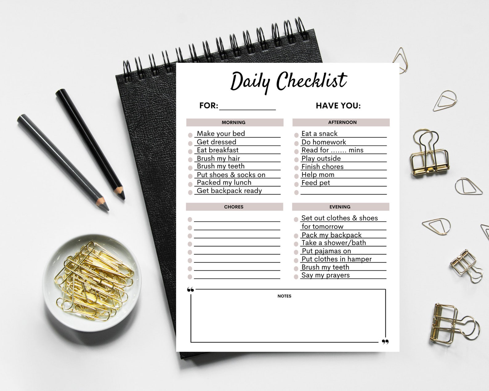 Kids Responsibility Checklist Printable Chores Checklist - Etsy