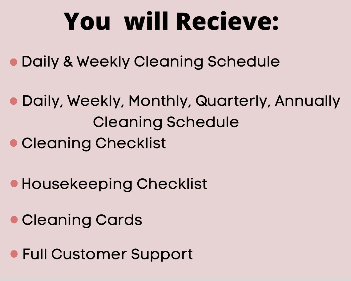 Editable Cleaning Schedule Printable Cleaning Cards Etsy