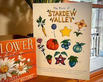 The Flora of Stardew Valley | Stardew Valley Video Game Botanical Fanart Print
