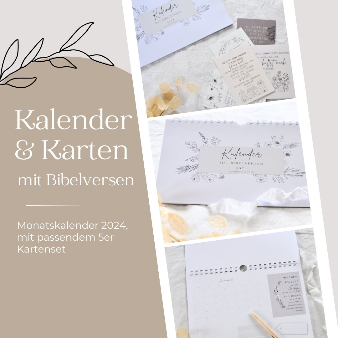 Christlicher Kalender 2024 florales Muster christliches Etsy.de