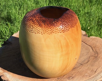 Huevo de dragón - Jarrón de madera hecho a mano