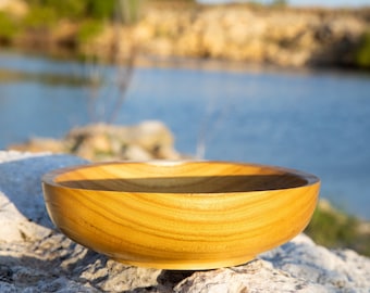 Cuenco de madera de morera: acabado con aceite de nogal apto para uso alimentario