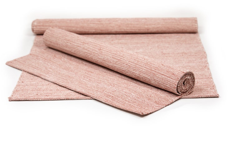 Yogamatta i ekologisk bomull - Miljövänlig, Hantverksmässig, Tvättbar, Bättre Grepp. bild 3
