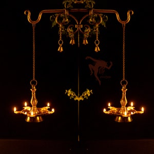 Latón - Lámpara Panchmukhi Diya - Decoración de pared