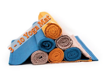 Organic Cotton Yoga Mat / Rug - Bulk Order (3-10) - Eco Friendly, Handicraft, Washable, Better Grip.