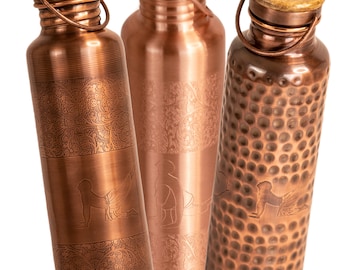 Antique Mattschwarz Flasche 100% Reines Kupfer Wasserflasche Mit 1 Becher
