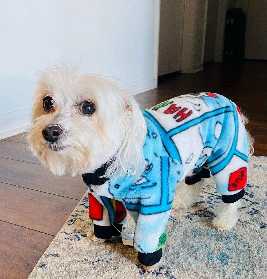 Dog fleece pyjamas hotsell