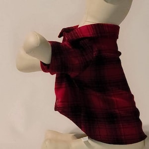Handmade Flannel Dog Shirt | Dog Flannel Shirt | Pet Clothing | Button Up Dog Shirt