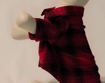 Handmade Flannel Dog Shirt | Dog Flannel Shirt | Pet Clothing | Button Up Dog Shirt