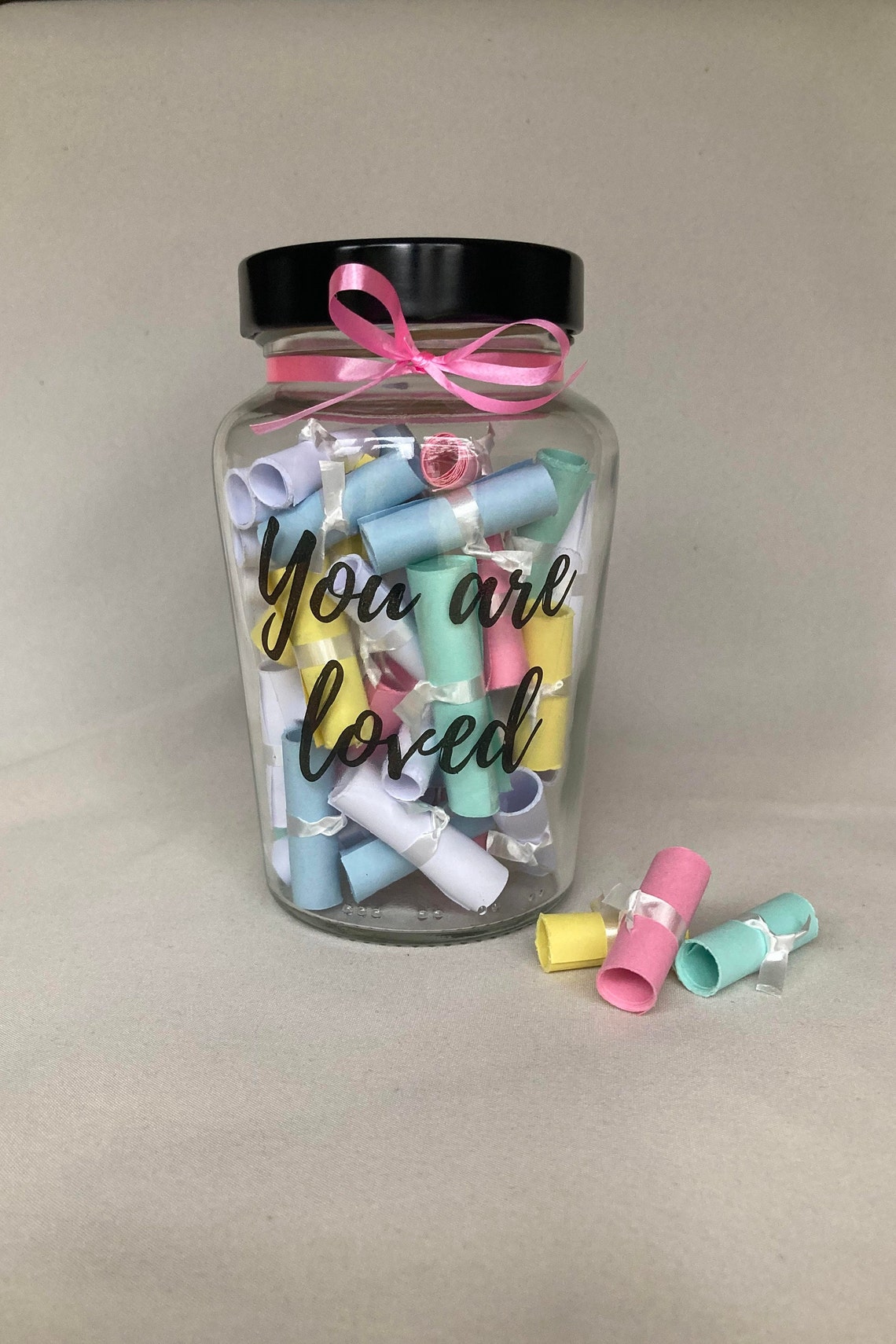 You Are Loved Gift Jar Positive Affirmations Positive Etsy