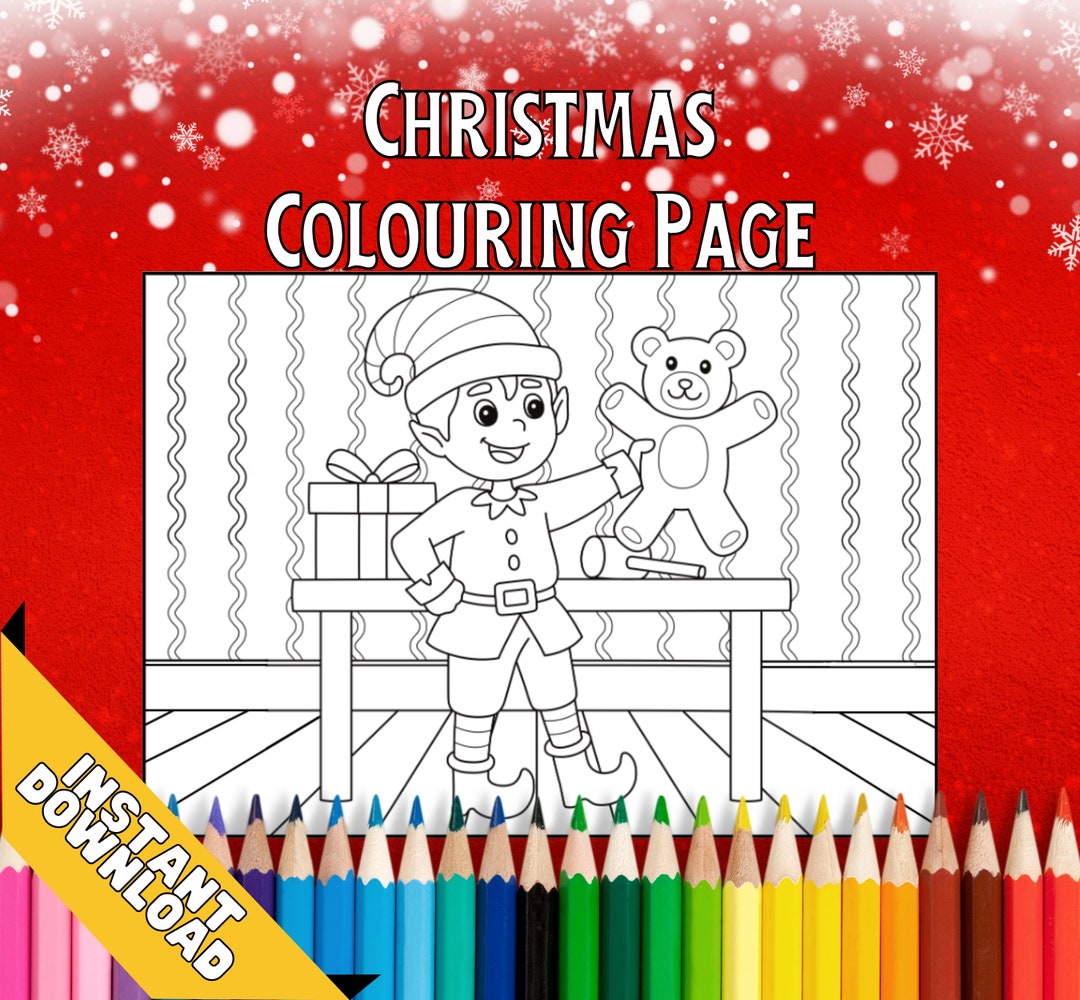 Elf Workshop Christmas Holidays Landscape A4 Printable