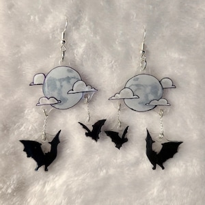 Flying bat earrings