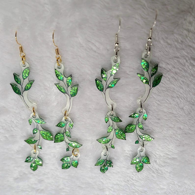Zircon Vine Charm Earrings