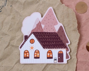 Großer Sticker kleines Haus Hütte Cottage schwedisch