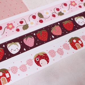 Washitape Sticker Set Erdbeeren Aufkleber Papier Klebestreifen