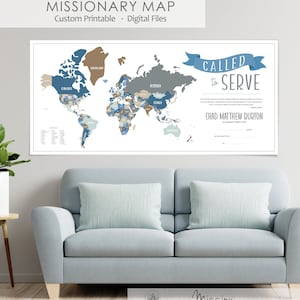 Mission Call Opening Map, Guessing Mission Assignment Locations, Customizable Mission Map, Printable Mission Map, Mission Call Decoration