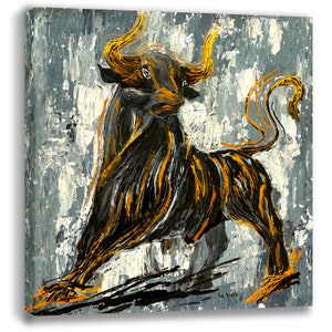 Bull Print Painting, Bull Bear Painting Wall Street Poster, Bull Bear Poster, Bull Wall Art Print, Bull and Bear Stock Exchange Artwork