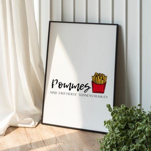 Fries Poster | French Fries Quote Wall Art | Minimalist Wall Decor | Funny Typography | Food Art Print | KITCHEN POSTER