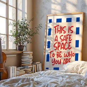 Tipografia di poster | detto positivo | manifesto primaverile | amor proprio | Immagine motivazionale | blu&rosso moderno | Soggiorno, poster d'ingresso