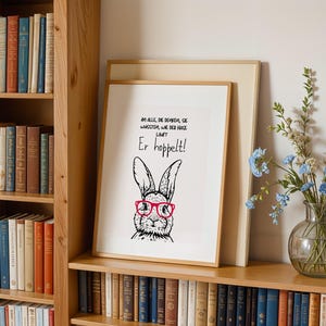 Poster Occhiali da Coniglio Pasquale | Tipografia | Decorazioni pasquali | Immagine di coniglio | Regalo di Pasqua | Arte murale Cucina Soggiorno | Manifesto primaverile | Immagine del corridoio