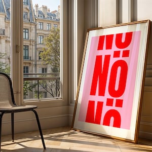 AFFICHE Noo | rouge | rose | pour votre maison | Imprimer | décor | peinture murale | Fichier | impression d'art | Typographie | Image | moderne |