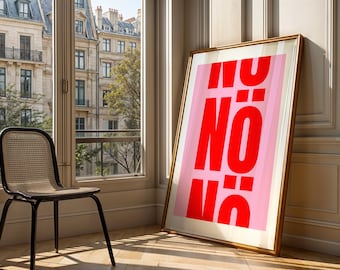 No POSTER | red | pink | for your home | print | decor | mural | file | art print | typography | picture | modern |
