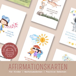 24 Affirmationskarten | Positive Gedanken für Kinder | Kinderaffirmationen | Wachstumsdenken | Selbstvertrauen stärken | digitale Datei