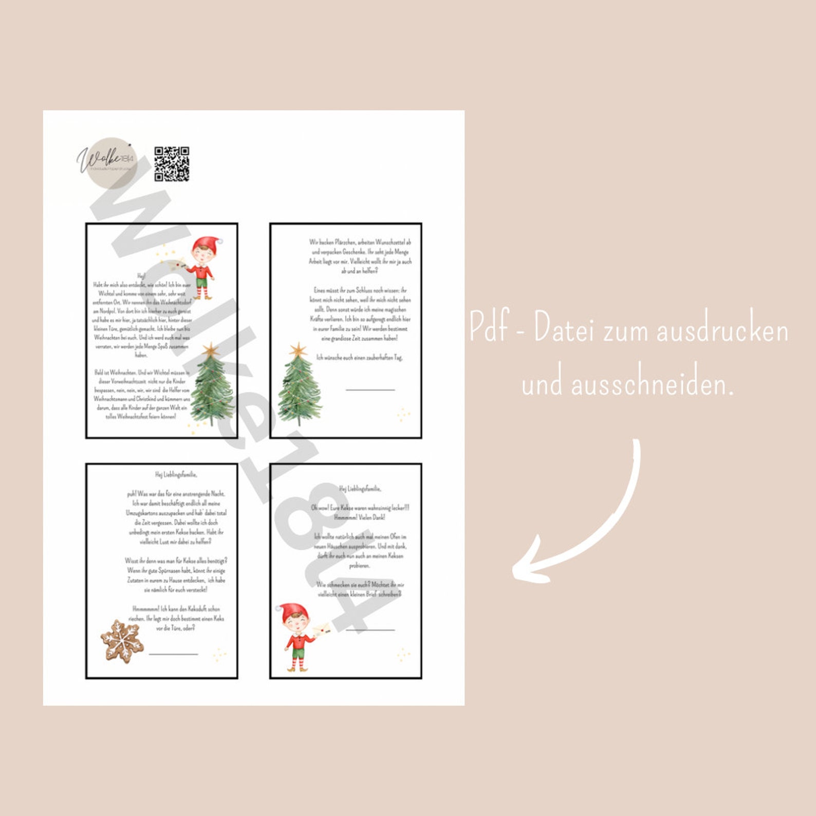 24 Wichtelbriefe zum ausdrucken magische Adventszeit Wichteltüre