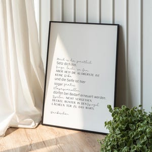 WC | Toilet | Guest toilet | Toilet rules | Bathroom poster | Typography | Print | Decorative print | Toilet jokes | funny