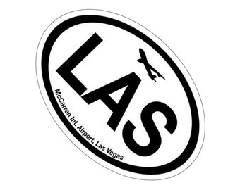 Las Vegas Airport Code LAS Die-Cut Sticker - Harry Reid International Airport Sticker