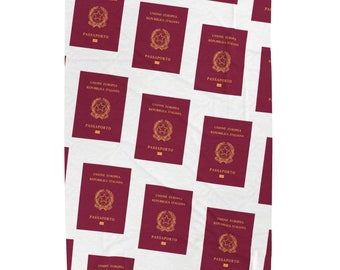 Italian Passport Velveteen Plush Blanket 60x80".