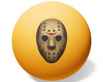 Scary Hockey Mask Ping Pong Balls | Table Tennis Balls, 6 Pack