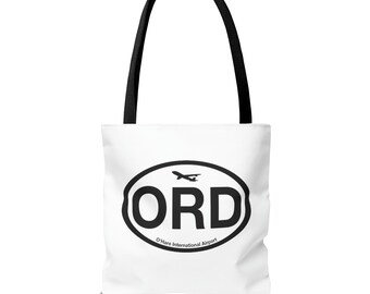 MDW / ORD Chicago Airports Double Sided Tote Bag 13" x 13"