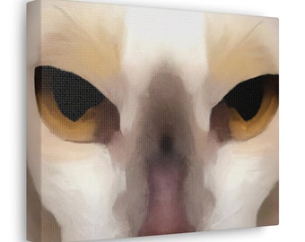 Cat Portrait - Canvas Gallery Wrap inspired by Georgia O'Keeffe