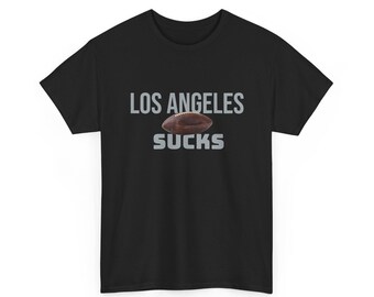 Los Angeles Sucks Football T-Shirt in Raider Colors