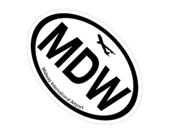 Midway Airport MDW Transparent Outdoor Sticker, Die-Cut,