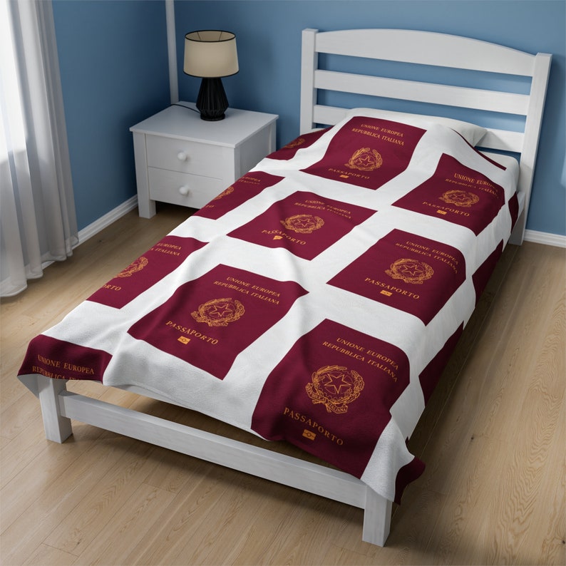 Italian Passport Velveteen Plush Blanket 60x80. image 3