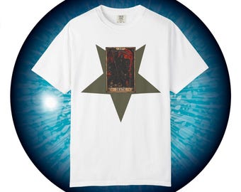 Dark Tarot Death Card Star T-Shirt | Occult Mystic Illustration