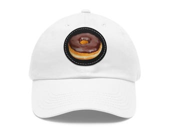 Donut Hat -  Baseball Cap with Round Leather Donut Patch