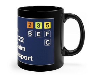 Airport Gate Sign 11oz Black Mug