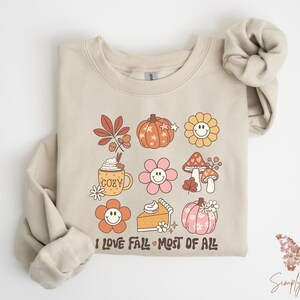 Ich liebe den Herbst am meisten Sweatshirt, Kürbis Saison Pullover, Thanksgiving Sweatshirt, Herbst Bekleidung, Herbst Hoodie, Thanksgiving Geschenke