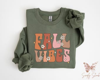 Bluza z motywem jesiennych wibracji, sweter na sezon dyni, bluza na Święto Dziękczynienia, odzież jesienna, bluza z kapturem jesienna, prezenty na Święto Dziękczynienia