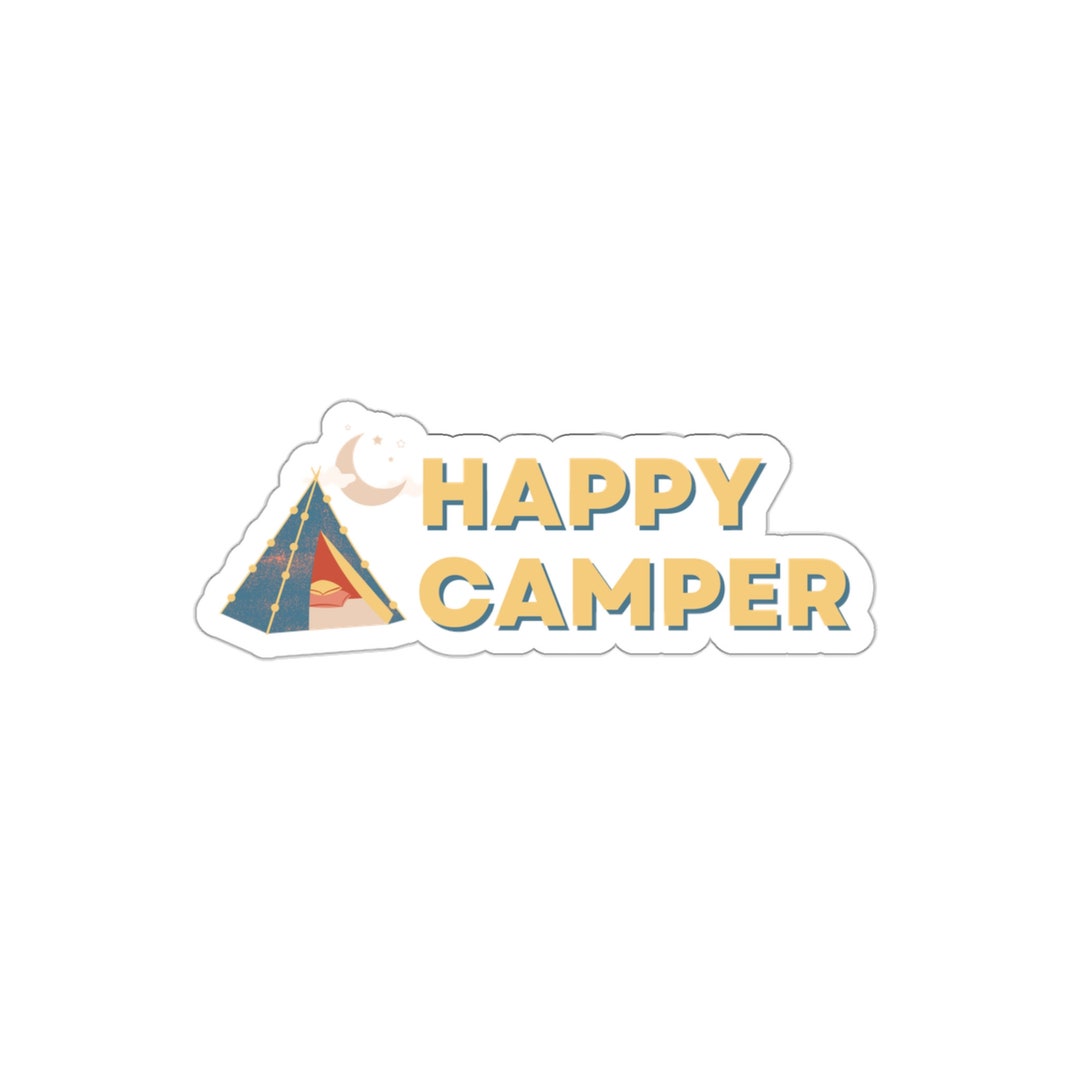 Happy Camper Sticker | Laptop Sticker | Water Bottle Sticker | Cute ...