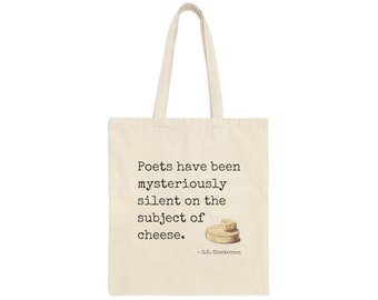 Cheese Quote Cotton Canvas Tote Bag, Boodschappentas, Herbruikbare Tote Bag, Cheese Lover Gift, Funny Tote Bag, Wine and Cheese Bag, Canvas Shop Bag