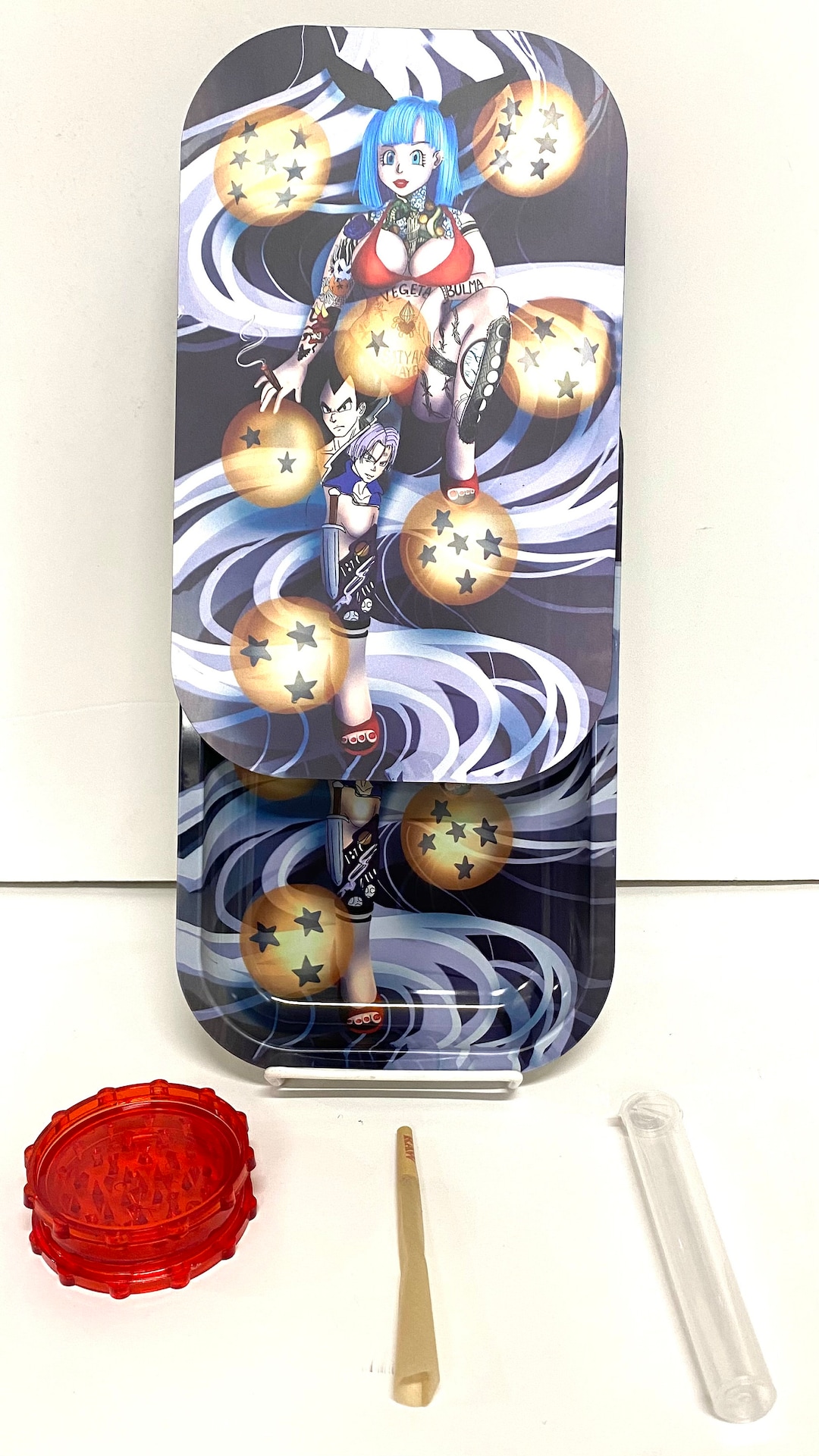 Metal Rolling Tray Anime Cartoon Exotic Design 10x6 Inches Includes