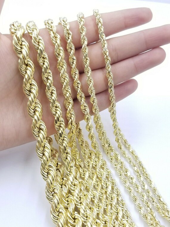 10K Yellow Gold Rope Chain Necklace 
