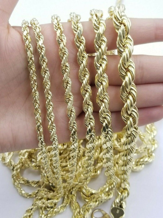 10K Yellow Gold Rope Chain Necklace 