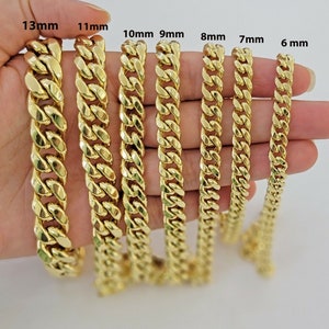 real 10k gold bracelet 8&quot; miami cuban link 6mm-13mm 10kt yellow gold ,men women