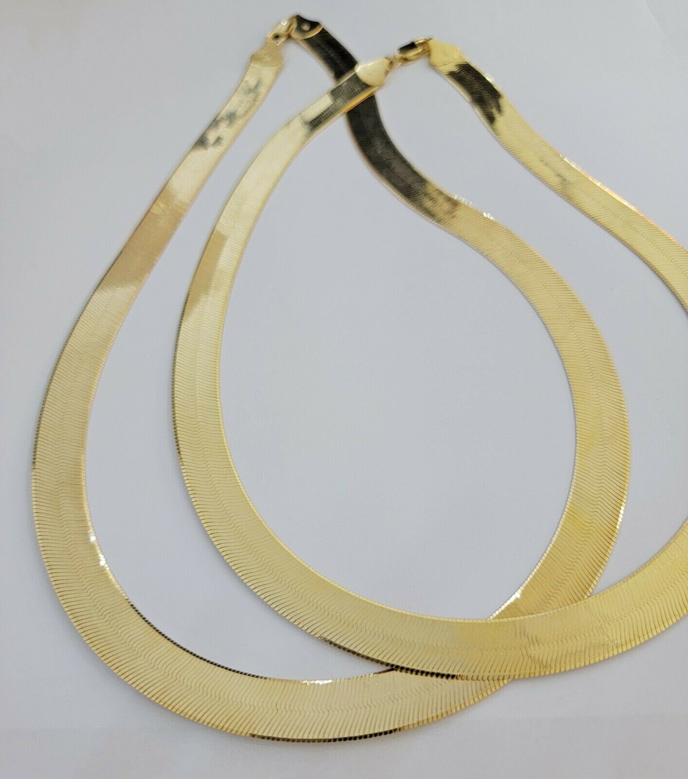 Real 10K Gold Herringbone Chain 