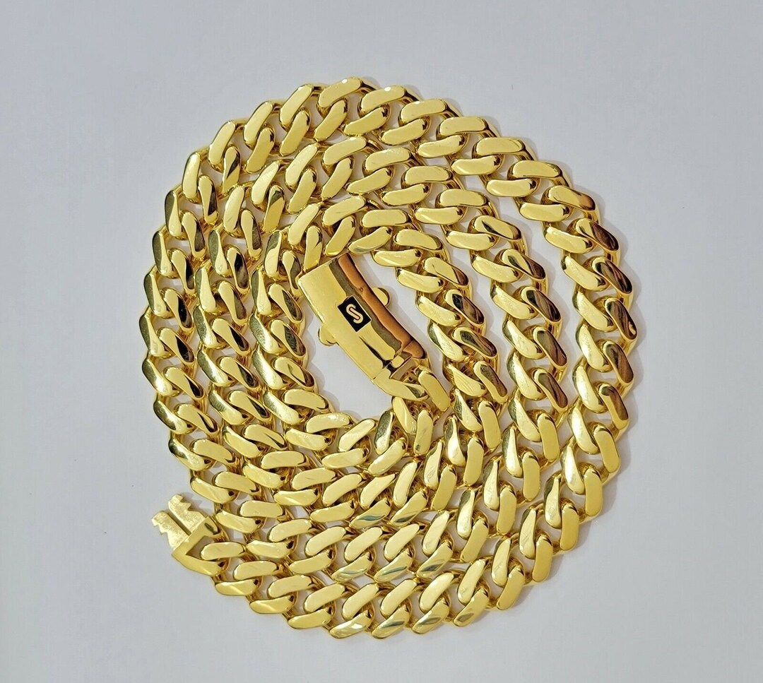 10k Gold Chain Miami Cuban Royal Link 8.5 Mm 22 Inch Etsy